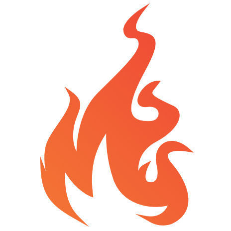 orange flame logo for snark & fire
